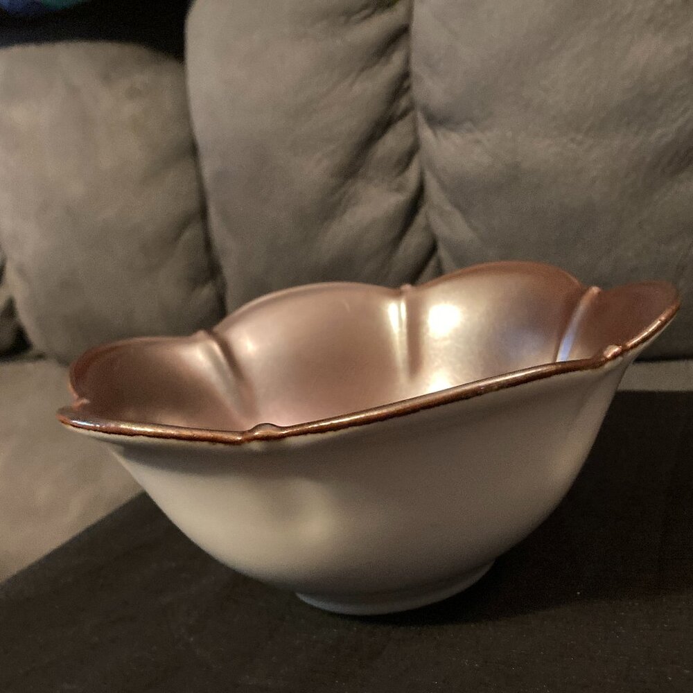 2009 Casafina Meridian Bronze/Cream Soup/Cereal Bowl-7" Dia.-EUC-Appears Unused